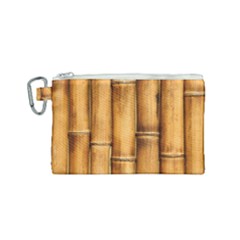 Brown Bamboo Texture  Canvas Cosmetic Bag (small) by nateshop