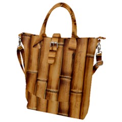 Brown Bamboo Texture  Buckle Top Tote Bag by nateshop