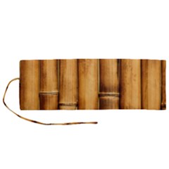Brown Bamboo Texture  Roll Up Canvas Pencil Holder (m) by nateshop
