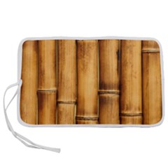 Brown Bamboo Texture  Pen Storage Case (l) by nateshop