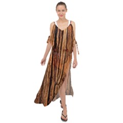 Brown Wooden Texture Maxi Chiffon Cover Up Dress by nateshop