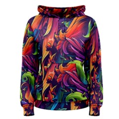 Colorful Floral Patterns, Abstract Floral Background Women s Pullover Hoodie by nateshop