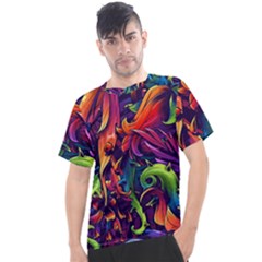 Colorful Floral Patterns, Abstract Floral Background Men s Sport Top by nateshop