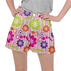 Colorful Flowers Pattern Floral Patterns Women s Ripstop Shorts by nateshop