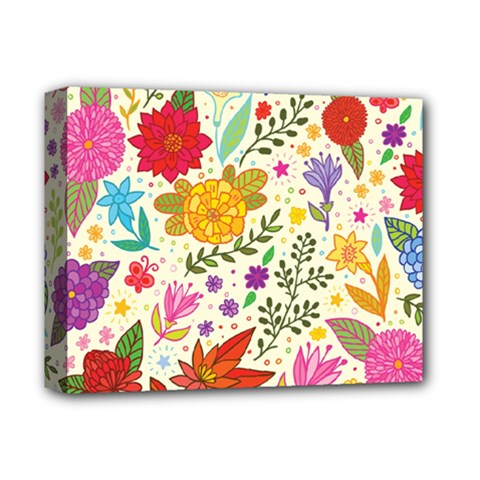 Colorful Flowers Pattern, Abstract Patterns, Floral Patterns Deluxe Canvas 14  X 11  (stretched) by nateshop