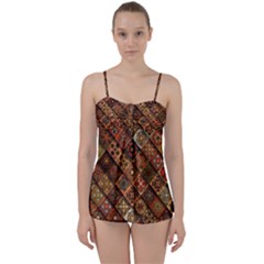 Pattern, Abstract, Texture, Mandala Babydoll Tankini Set by nateshop