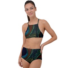 Peacock Feathers, Feathers, Peacock Nice Halter Tankini Set by nateshop