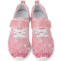 Pink Glitter Background Men s Velcro Strap Shoes by nateshop