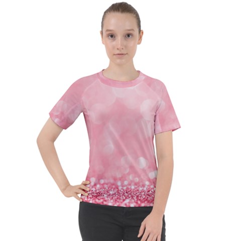 Pink Glitter Background Women s Sport Raglan T-shirt by nateshop