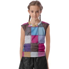 Tile, Colorful, Squares, Texture Kids  Raglan Cap Sleeve T-shirt by nateshop