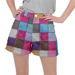 Tile, Colorful, Squares, Texture Women s Ripstop Shorts