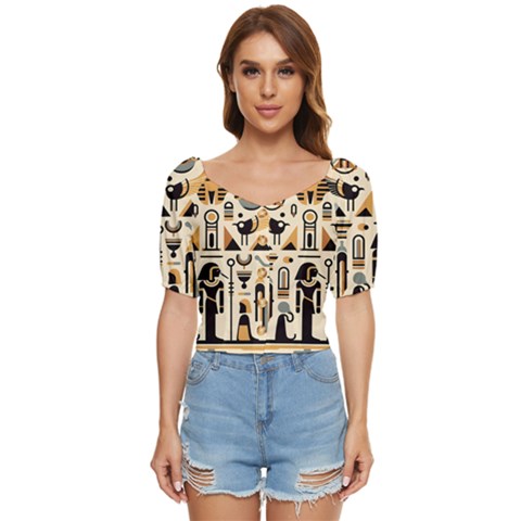 Egypt Pyramids Nature Desert Button Up Blouse by Proyonanggan