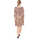 Wooden Triangles Texture, Wooden Wooden Quarter Sleeve Front Wrap Dress View2