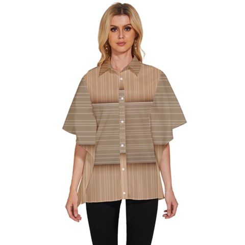 Wooden Wickerwork Textures, Square Patterns, Vector Women s Batwing Button Up Shirt by nateshop