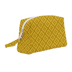 Yellow Floral Pattern Vintage Pattern, Yellow Background, Wristlet Pouch Bag (medium)