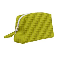 Yellow Lego Texture Macro, Yellow Dots Background Wristlet Pouch Bag (medium) by nateshop