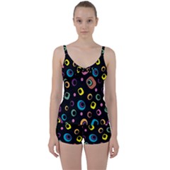 Abstract-2 Tie Front Two Piece Tankini by nateshop