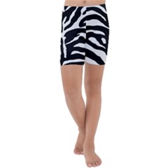 Zebra-black White Kids  Lightweight Velour Capri Yoga Leggings by nateshop