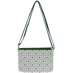 Retro Traditional Vintage Geometric Flooring Green Classic Double Gusset Crossbody Bag by DimSum