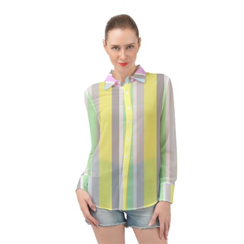 Stripes-2 Long Sleeve Chiffon Shirt by nateshop