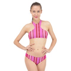 Stripes-4 High Neck Bikini Set by nateshop