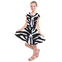 Zebra-black White Kids  Short Sleeve Dress by nateshop