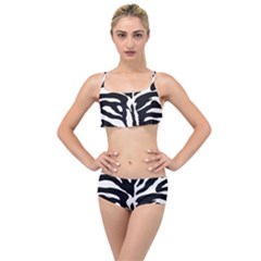 Zebra-black White Layered Top Bikini Set by nateshop