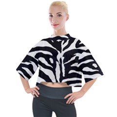 Zebra-black White Mock Neck T-shirt by nateshop