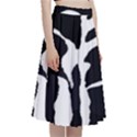 Zebra-black White A-Line Full Circle Midi Skirt With Pocket View3