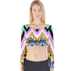 Zigzag-1 Long Sleeve Crop Top by nateshop