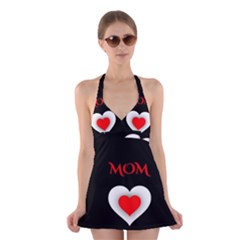 Mom And Dad, Father, Feeling, I Love You, Love Halter Dress Swimsuit  by nateshop