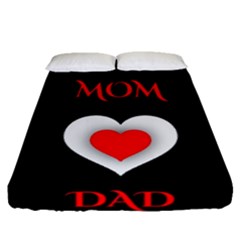 Mom And Dad, Father, Feeling, I Love You, Love Fitted Sheet (queen Size) by nateshop