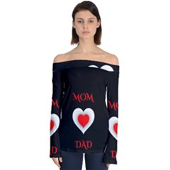 Mom And Dad, Father, Feeling, I Love You, Love Off Shoulder Long Sleeve Top by nateshop