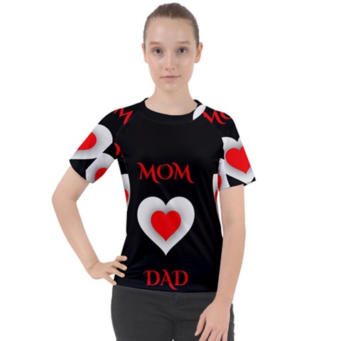 Mom And Dad, Father, Feeling, I Love You, Love Women s Sport Raglan T-shirt by nateshop