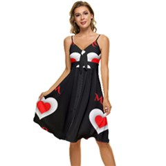 Mom And Dad, Father, Feeling, I Love You, Love Sleeveless Tie Front Chiffon Dress by nateshop