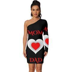 Mom And Dad, Father, Feeling, I Love You, Love Long Sleeve One Shoulder Mini Dress by nateshop