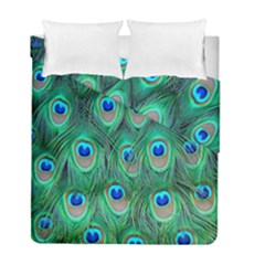 Feather, Bird, Pattern, Peacock, Texture Duvet Cover Double Side (full/ Double Size) by nateshop