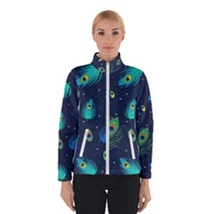 Feather, Bird, Pattern, Women s Bomber Jacket by nateshop