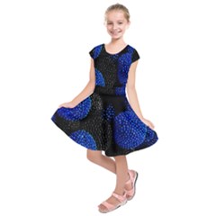 Berry, One,berry Blue Black Kids  Short Sleeve Dress by nateshop