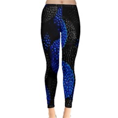 Berry, One,berry Blue Black Inside Out Leggings by nateshop