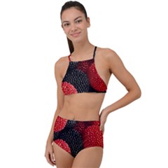 Berry,curved, Edge, Halter Tankini Set by nateshop