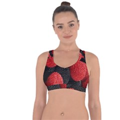 Berry,curved, Edge, Cross String Back Sports Bra by nateshop