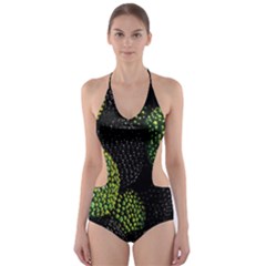 Berry,note, Green, Raspberries Cut-out One Piece Swimsuit by nateshop