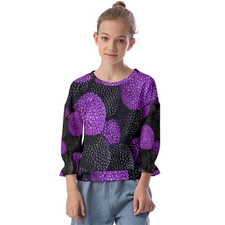 Berry,raspberry, Plus, One Kids  Cuff Sleeve Top