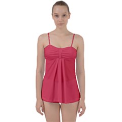 Pink, Color, Background, Monochromic, Minimalism Babydoll Tankini Set by nateshop