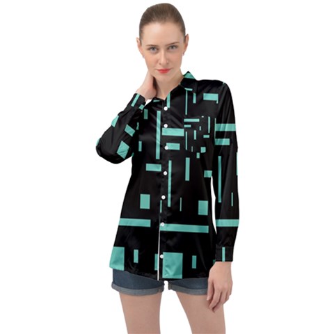 Rectangles, Cubes, Forma Long Sleeve Satin Shirt by nateshop