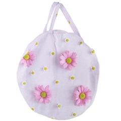 Springpurple Flower On A Purple Background Giant Round Zipper Tote by nateshop