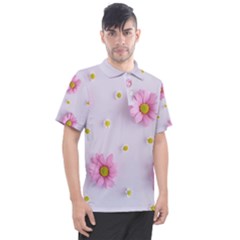 Springpurple Flower On A Purple Background Men s Polo T-shirt by nateshop