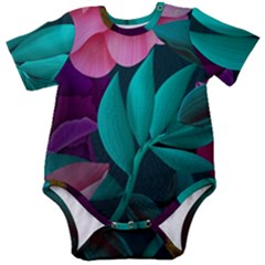 Flowers, Mate, Pink, Purple, Stock Wall Baby Short Sleeve Bodysuit by nateshop