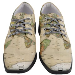 Vintage World Map Aesthetic Women Heeled Oxford Shoes